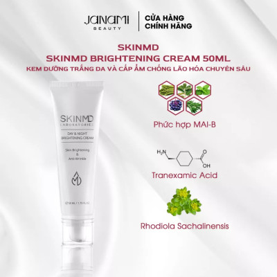 ộ đôi chống nắng mờ nám BIHAKU SUNSCREEN CARE SPF50+ PA++++ 35g và SKINMD DAY & NIGHT BRIGHTENING CREAM 50g giúp làm mờ nếp nhăn sáng da