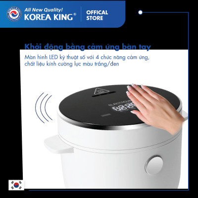 PRC-12SLJT_B Nồi cơm điện Korea King (có chức năng tách đường, dung tích 1.2L, công suất 400 W, mặt kính đen)-Hàng chính hãng