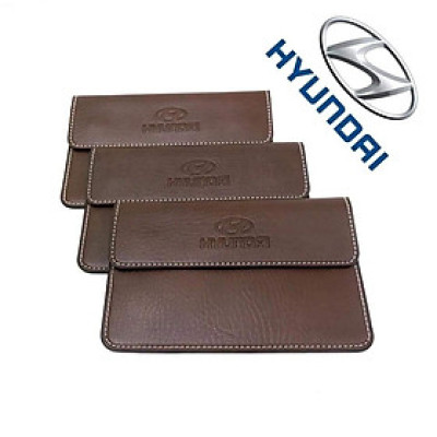 Ví da bóp da đựng giấy tờ đăng kiểm xe hơi ô tô có dập logo theo hãng