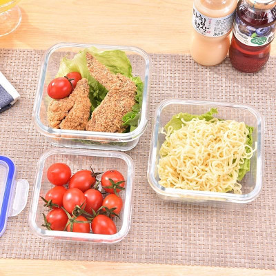 Hộp thủy tinh vuông nắp kín 800ml