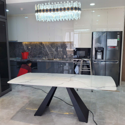 Bàn ăn cao cấp Juno Sofa mặt đá chân A  