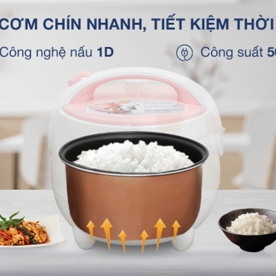 Nồi Cơm Điện Nắp Gài Sunhouse SHD8217W (1.2L) - Hàng chính hãng