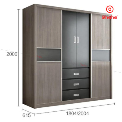 [Miễn phí lắp đặt & vận chuyển - Trả góp 0%] Tủ quần áo gỗ MDF lõi xanh chống ẩm cao cấp thiết kế thông minh tiện lợi với nhiều cánh và ngăn chứa hiện đại - Màu sắc có thể đổi theo yêu cầu thương hiệu Ohaha - HĐ015