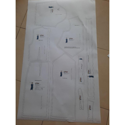 Rập giấy A0 mã 1401 - đầm sơ mi (BẢN VẼ)