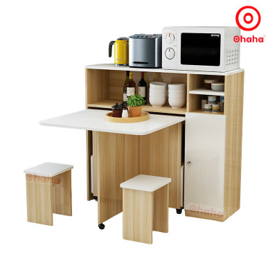[ Miễn phí giao hàng và lắp đặt tại TP.HCM] Bộ bàn ăn thông minh xếp gọn kèm hệ tủ đồ - BA011