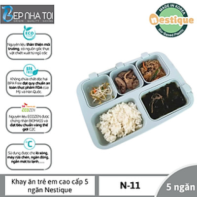 Khay ăn trẻ em cao cấp 5 ngăn hiệu Nestique N-11