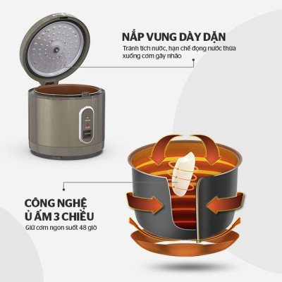 Nồi Cơm Điện 1.8L SUNHOUSE SHD8631 - Hàng Chính Hãng