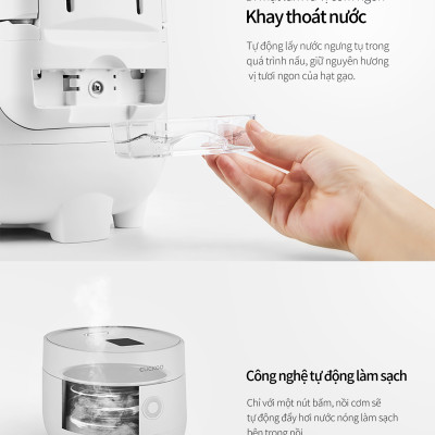 Nồi cơm điện tử Cuckoo 1.08L CR-0675F - Tùy chọn 3 vị cơm, 9 chế độ nấu tích hợp, chế độ tự động làm sạch - Hàng chính hãng