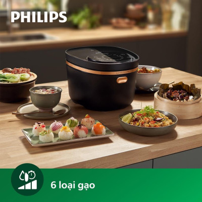 Nồi Cơm Cao Tần Điện Tử Philips HD4539/62, 1.5Lit-1250W, Hàng Chính Hãng