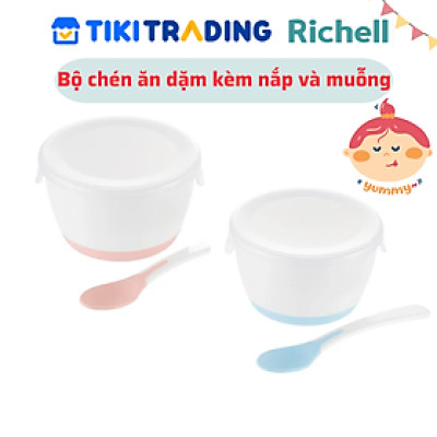 Bộ chén ăn dặm T.L.I (Kèm nắp và muỗng) Richell