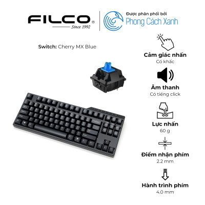 Bàn phím cơ Filco Majestouch Convertible 3 - Tenkeyless - Hàng Chính Hãng