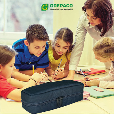 Hộp Đựng Bút Grepaco Bằng Vải Bố Canvas Tote Đẹp Nhiều Ngăn Đa Năng Dạng Túi Bóp Dụng Cụ Đồ Dùng Học Tập Học Sinh, Sinh Viên, Đồ Cá Nhân Văn Phòng Kiểu Cute Chống Xước, Chống Nước – Hàng Chính Hãng