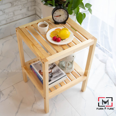KỆ GỖ TRANG TRÍ HÀN QUỐC, KỆ ĐẦU GIƯỜNG 2 TẦNG - SHELF 2F