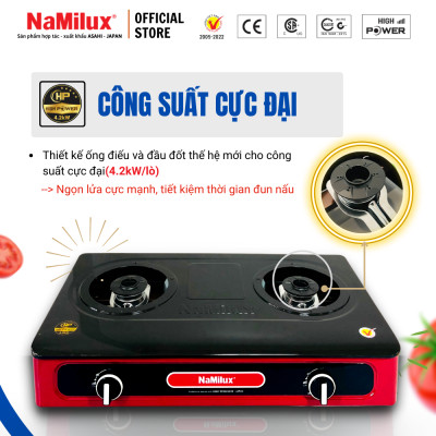 Bếp Gas Đôi Cao Cấp NaMilux DL2063BPF/NH-D3036BPF│Công suất cực đại 4.2kW│Hàng Chính Hãng