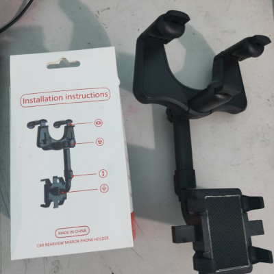 Giá đỡ điện thoại Ô tô kẹp Gương chiếu hậu Xoay đa chiều - chỉnh được dài ngắn