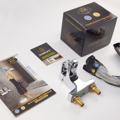 Vòi Lavabo nóng lạnh 2 chân Đồng mạ Chrome Eurolife EL-DAISY 03 (Trắng bạc)