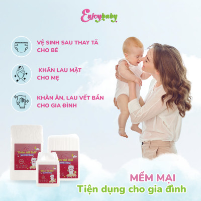 Khăn vải khô đa năng Enjoy cực mềm tiện lợi cho mẹ và bé 200g cao cấp 100%