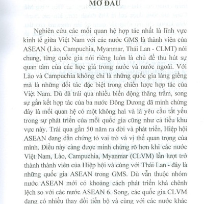 Điều Chỉnh Quan Hệ Hợp Tác Kinh Tế Của Việt Nam Với Các Nước GMS Là Thành Viên Của Asean Trong Bối Cảnh Mới