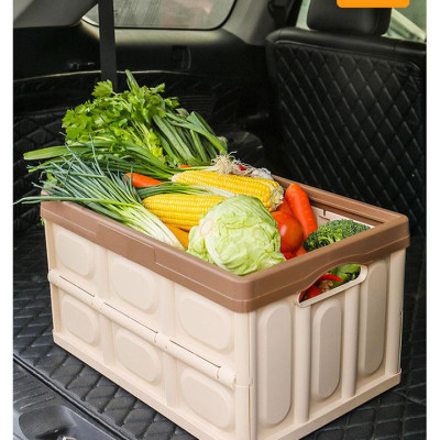 Thùng đựng đồ Ô Tô để cốp có thể gập gọn có nắp đậy, dùng để đựng đồ chơi trẻ em, đồ đi chợ, siêu  thị, đồ chơi khi đi dã ngoại hay pic nic để xe bạn gọn gàng hơn khi di chuyển - dung tích55L