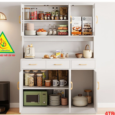 Tủ bếp gia đình gỗ MDF phong cách hiện đại 4TB08 - Nội thất lắp ráp Viendong Adv