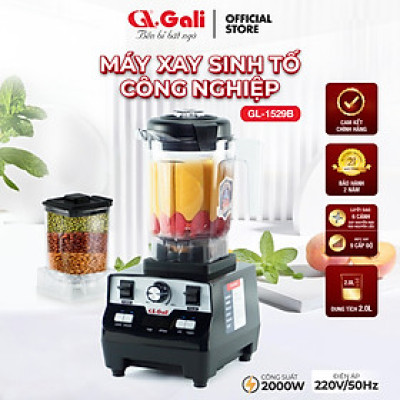 Sinh Tố Công Nghiệp Gali GL-1529B Dung tích 2 Lít, Motor 100% dây đồng đảm bảo độ bền bỉ, bảng điều khiển dạng cảm ứng, lưỡi dao bằng thép không gỉ. Hàng chính hãng bảo hành 24 tháng