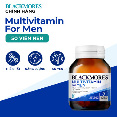 Vitamin Tổng Hợp Hỗ Trợ Sức Khỏe Nam Giới Blackmores Multivitamin For Men Lọ 50 Viên