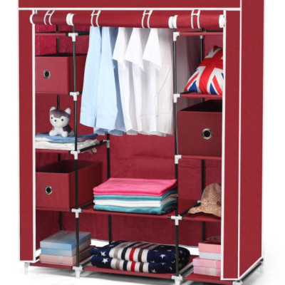 Tủ quần áo 3 buồng 8 ngăn cao cấp thế hệ mới, Tủ vải quần áo khung Inox vững chắc chất lượng cao - Hàng chính hãng D Danido