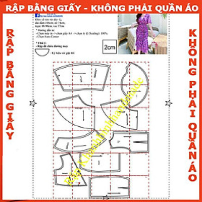 Rập giấy đầm tay loe mã 1215 (BẢN VẼ)