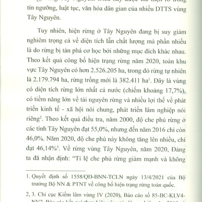Tác Động Của Suy Giảm Rừng Tới Đời Sống Tinh Thần Các Dân Tộc Thiểu Số Vùng Tây Nguyên (Sách chuyên khảo) - TS. Phạm Xuân Hoàng chủ biên 