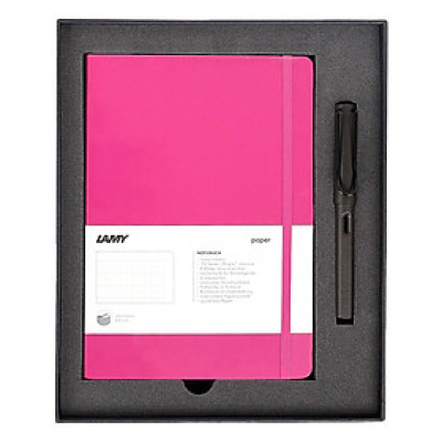 Gift Set Lamy Notebook A5 Softcover Pink+ Lamy Safari Matt Black - GSNSa0017