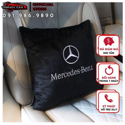  Chăn ô tô kiêm gối gấp gọn logo Mercedes | Sản phẩm chăn và gối 2 in 1