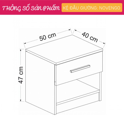 Kệ Đầu Giường Thiết Kế Độc Đáo  SMLIFE Novengo