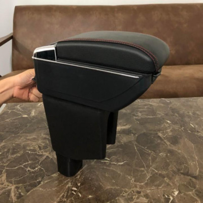 Hộp tỳ tay ô tô dành cho xe Toyota Wigo cao cấp tích hợp 7 cổng USB - Mã: DUSB-WO - 2 màu: Đen và Be