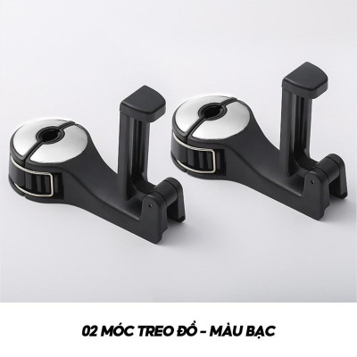 Móc treo đồ sau ghế ô tô, dụng cụ treo đồ đa năng dành cho ô tô phù hợp mọi loại xe kiêm kẹp điện thoại tiện dụng