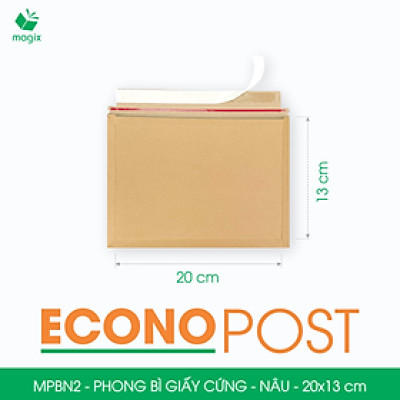 MPBN1 - 16x11 cm - Combo 60 phong bì giấy cứng đóng hàng màu nâu thay thế túi gói hàng