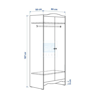 Tủ Quần Áo Cho Bé Với Thiết Kế 2 Cánh Hiện Đại Màu Trắng Thương Hiệu SIB Decor TA21
