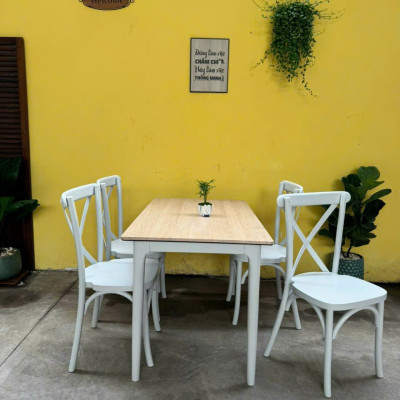 Bộ bàn ăn Bistro SM12CT Juno Sofa kích thước 1m2 + 4 ghế 