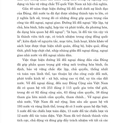 Xây dựng và phát triển nền đối ngoại, ngoại giao Việt Nam toàn diện, hiện đại, mang đậm bản sắc " cây tre Việt Nam" bản in 2024