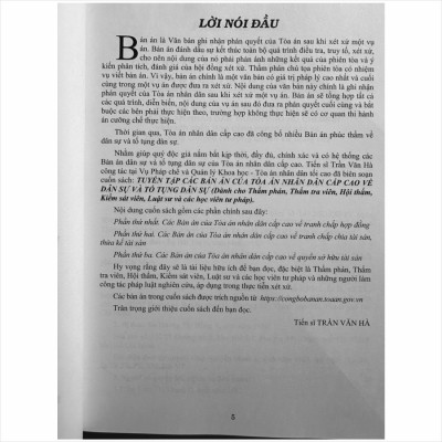 Sách Tuyển Tập Các Bản Án Của Tòa Án Nhân Dân Cấp Cao Về Dân Sự và Tố Tụng Dân Sự (Dành cho Thẩm phán, Thẩm tra viên, Hội thẩm, Kiểm sát viên, Luật sư và các học viên tư pháp) - V2443A