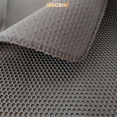 Thảm 2 lớp (sd3) dạng lưới lục giác Hyundai Accent 2024+ (đen) bề mặt cao su siêu sạch nhãn hiệu Macsim