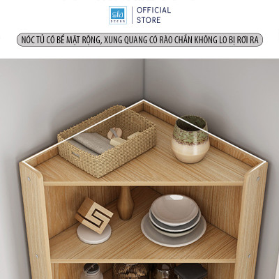 Tủ Gỗ Góc Tường Hình Tam Tam Giác Phù Hợp Đặt Tại Phòng Ăn, Phòng Bếp, Phòng Khách SIB DECOR KG31