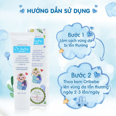 Kem Dưỡng Ẩm, Mịn Da Và Ngăn Ngừa Rôm Sảy Cho Bé Oribebe 30gr - An Toàn Cho Da Nhạy Cảm