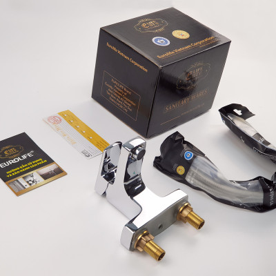 Vòi Lavabo nóng lạnh 2 chân Đồng mạ Chrome Eurolife EL-DAISY 03 (Trắng bạc)