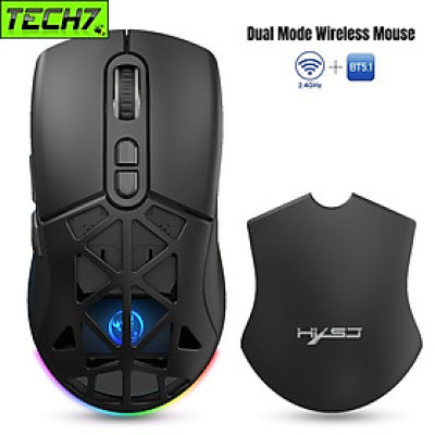 Chuột Không Dây T26s Gaming led RGB Bluetooth + Usb2.4G Pin sạc cổng TypeC chống mỏi cổ tay cho máy tính laptop hàng nhập khẩu
