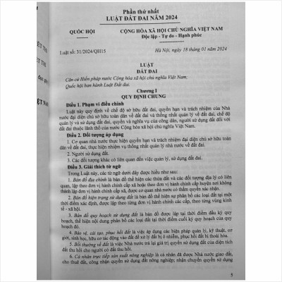 Sách Luật Đất Đai 2024 – Hệ Thống Các Văn Bản Quy Định Chi Tiết Thi Hành - V2468T