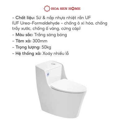 Bồn cầu trứng một khối TUSLO PRO COCT009 xả xoáy nhiều mạnh mẽ, tiết kiệm nước, men nano trắng sáng kháng khuẩn - Hoa Sen Home - Hàng chính hãng