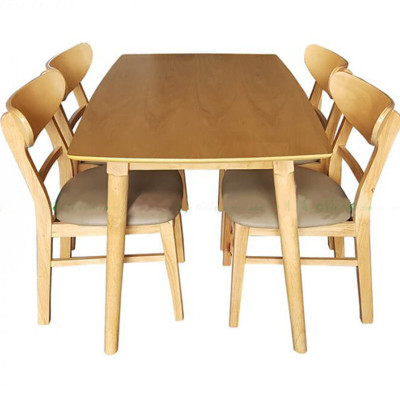 Bộ Bàn Ghế Ăn HT 08.2 MÀU GỖ TỰ NHIÊN 4 Ghế