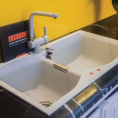 Chậu Rửa Chén Carysil LAC2 - 80% Bột Đá Granite Tự Nhiên - Hàng Chính Hãng