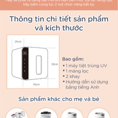 Máy tiệt trùng bằng tia UV và sấy khô Tommee Tippee