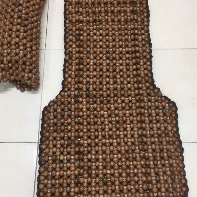 Đệm Lót Ghế Xe Ô Tô Hạt Gỗ Hương Mộc Hạt 1.2cm - Đan kết viền mép cao cấp ( hình thật )